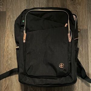 Black Backpack with Rose Gold Accents